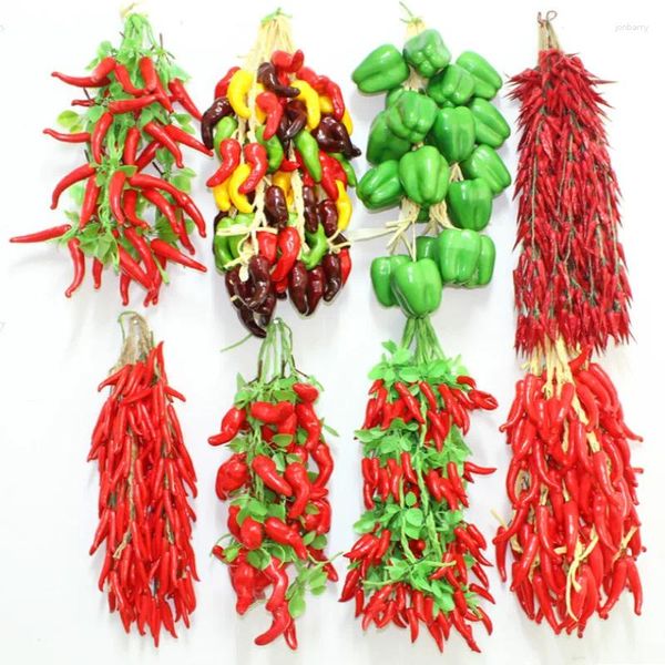 Fleurs décoratives Festive Party Supplies Artificial Decorations Simulation Vegetables Plastique Long Chili String Pographie Modèle