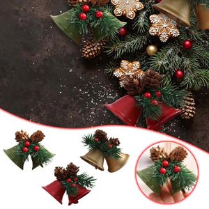 Decoratieve Bloemen Feestelijke Rode En Groene Kerstklok Ornament Decoratie Grens Kabouter