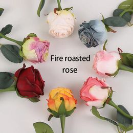 Fleurs décoratives feu rôti rose simple stick focal bord artificiel fleur de fleur de fleur de maison de mariage