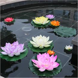 Decoratieve bloemen zwevende Lotus Waterscape Garden Decoratie kunstmatig voor bruiloft zwembadtank lente zomerplanten