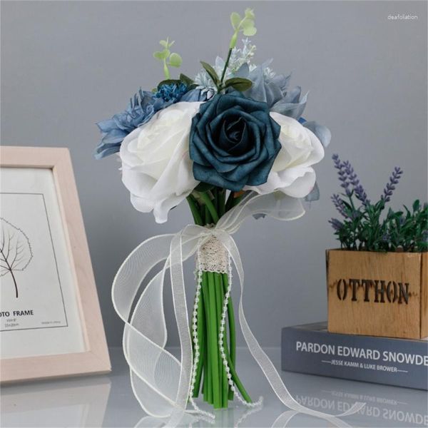 Flores decorativas Arreglo floral Elegantes Ramos de simulación de novia Suministros de boda románticos Ideal para propuestas Cumpleaños Vacaciones