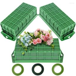 Fleurs décoratives Cage en mousse florale 3 blocs de pack pour support de fleur avec bol Installation facile