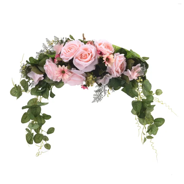 Fleurs décoratives Swag Floral Tourne artificielle Couronne à la main Garlande faite à la main pour miroir Home Wedding Party Porte Lintel Décoration