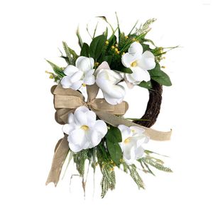 Decoratieve bloemen bloemenkrans deur 'kunstmatige witte magnolia voor bruiloft decoratie herfst decoraties veranda veranda