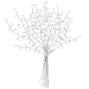 Fleurs décoratives Fleur Perle Acrylique Branches De Cristal Choix Artificiels Tiges Florales Bouquet Bouquets Chaîne De Noël Gouttes Perles De Guirlande