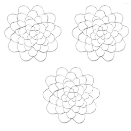 Support d'arrangement de fleurs décoratives, 3 pièces, outil d'arrangement de fils, couvercle d'insertion florale en métal, organisateur de grille réutilisable de 5 pouces