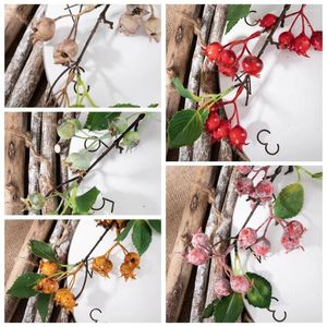 Fleurs décoratives arrangement de florais accessoires de décoration de salon simulation baies fruit artificiel plante verte fausse affichage de fête à la maison