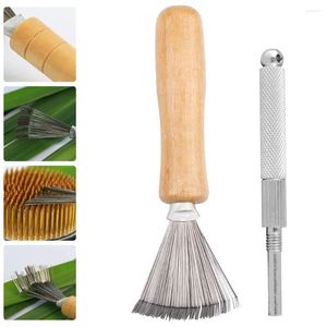 Outil d'arrangement de fleurs décoratives, lisseur de cheveux, correcteur de râteau de nettoyage, nettoyeur de plantes en acier inoxydable, fourniture domestique