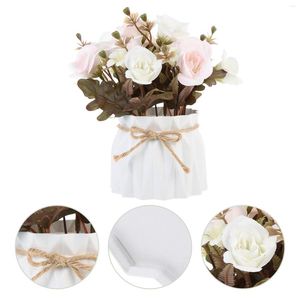 Decoratieve bloemen bloem kunstmatige nep potten boeket faux vasesilk roze arrangementen centerpiececenterapieces bruiloftsbouquets piek