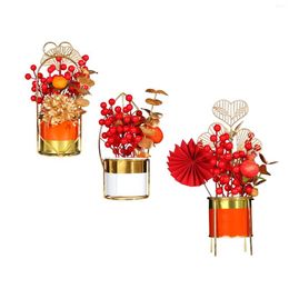 Fleurs décoratives fleur panier Festival rouge Po accessoires décor pour intérieur partie bureau Thanksgiving