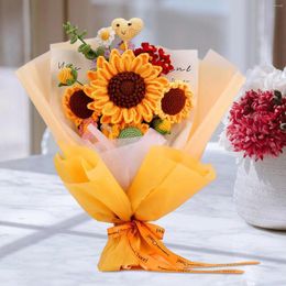 Decoratieve bloemen bloemboeket haakset materialenpakket huisdecoratie voor beginners volwassenen breien starter DIY-cadeaus
