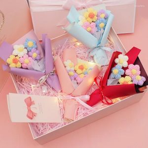 Fleurs décoratives Flower Bundle Tricoted 5 Creative Woolen Bundles Bund Boîte Decoration Matching Wholesale Finied Products