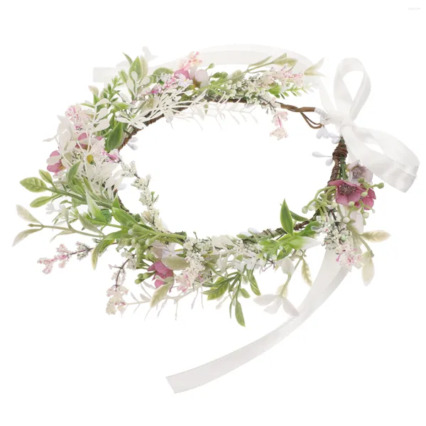 Fleurs décoratives couronne de fleurs coiffe de cheveux couronne de fleurs élégante mariage mariée Po Prop