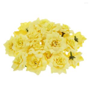 Fleurs décoratives fleur flanelette stapelia artificiel pour la fête de mariage à domicile 50pcs 4 jaune au cimetière