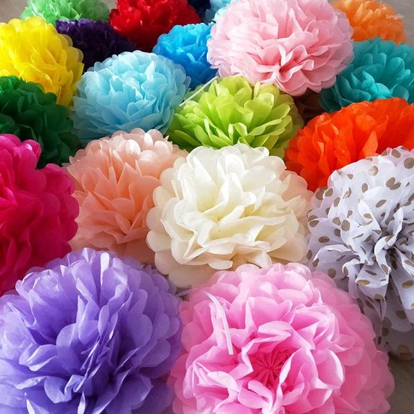 Fleurs décoratives fleur pour décoration de mariage pompons anniversaire bébé papier de soie Poms fête pompon