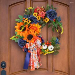 Guirlande de fleurs décoratives, en tissu utile, cintre de porte d'entrée, couronne de décoration de fête, accessoire de photographie, Simulation artificielle