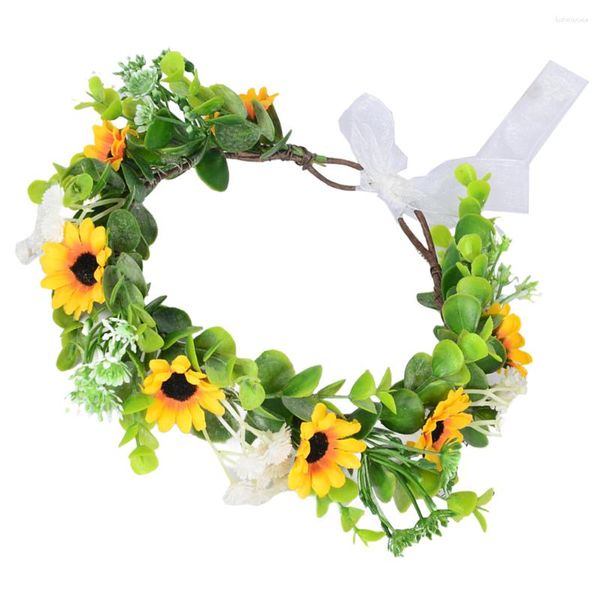 Couronne de cheveux de fleur de fleurs décoratives pour les accessoires de femmes bandeau de couronne florale artificielle