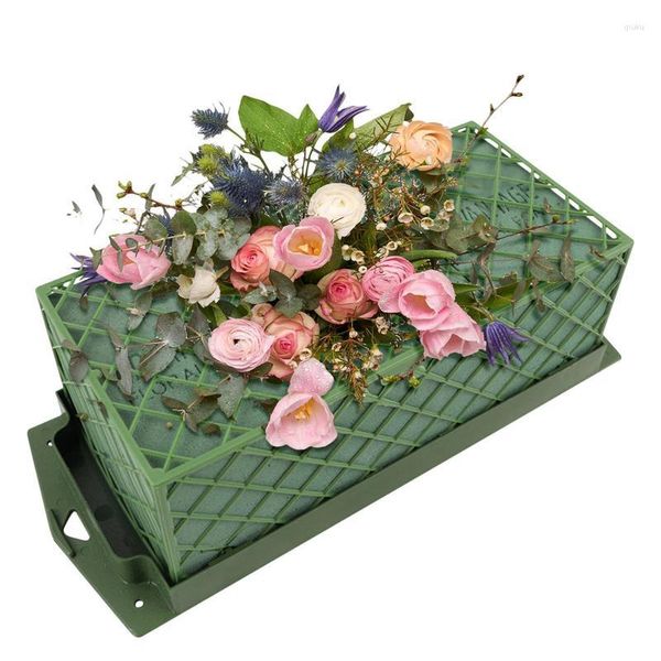 Flores decorativas Soporte de flores con arreglos florales de espuma Soportes Ladrillos Suministros Jaula fresca para