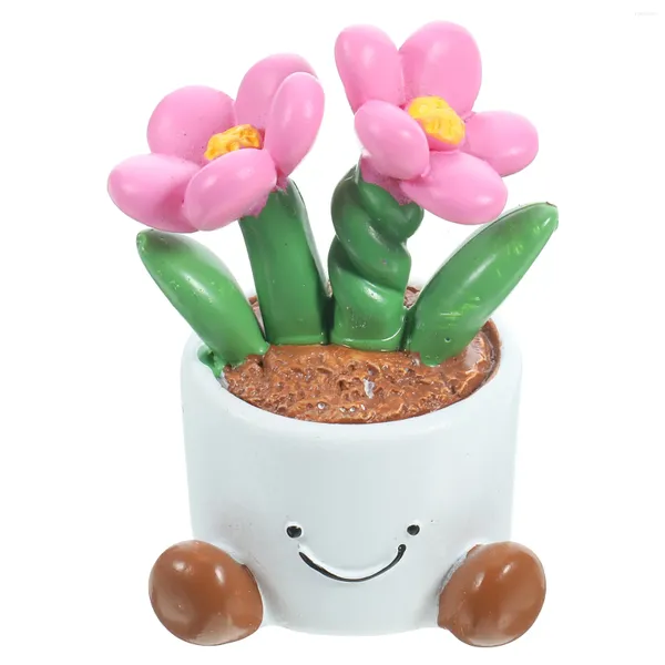 Fleurs décoratives Pot de fleur elfe gardénia plantes artificielles Miniature paysage décor ménage résine décoration bonsaï en Pot accessoire