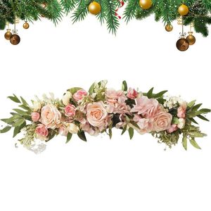 Decoratieve bloemen Flower Swag Floral Garland voor bruiloft Rose Runner Arch Tafel Centerpieces Deur Wall Decor