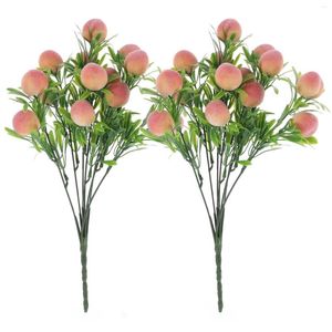 Fleurs décoratives Vases de fleurs Simulate Peaches Tides Faux Fruit Bouquet Fake Lifeke Life Lifel Kiding Living Room Home Bureau