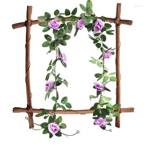 Fleurs décoratives vignes de fleurs vigne artificielle fausse rotin ratan pour le mariage décoration de Noël suspendu décor de fête de guirlande