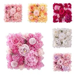 Decoratieve bloemen Bloemwandpaneel 13,7 inch 3d Silk Rose kunstmatige achtergrond Bruiloft Huis Decor Store Party PO PO