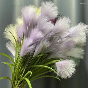 Fleurs décoratives Fluffy Pampas Herbe Décoration De Mariage Coloré Roseau Boho Décor Simulé Fleur Fausse Plante Fête Maison Intérieur Pour Vase