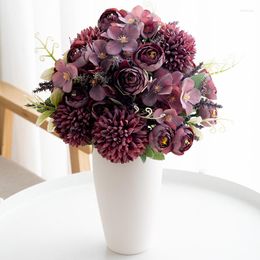 Fleurs décoratives Mousse Fleur Artificielle Boule Bourgeon Automne Jardin Mariage Mariée Tenant Bouquet Halloween Fête Fournitures Arrangement De La Maison