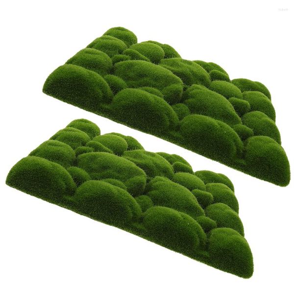 Fleurs décoratives mousse flocage Simulation mousse fond vert mur faux gazon décor simulé