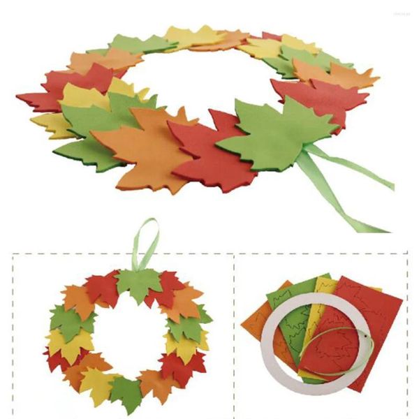 Guirlande de fleurs décoratives, couronne de feuilles, matériaux de décoration suspendus à la main, accessoires de bricolage, artisanat pour enfants