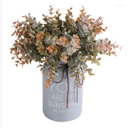 Fleurs décoratives Feuillage Plantes Feuilles Faux Branches En Plastique Bouquet De Mariage Table Centre De Table Eucalyptus Artificiel Faux Verdure