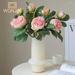 Fleurs décoratives style focal focal poivable simulation fleur rétro de maison rétro décoration de mariage ornements artificiels bouquet