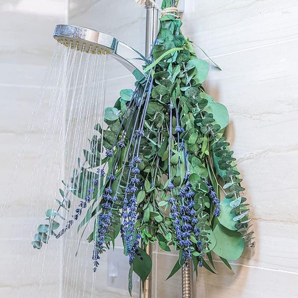 Fleurs décoratives mélange frais Eucalyptus lavande Bouquet pour douche 17 ''naturel vraies feuilles décor maison aromatique