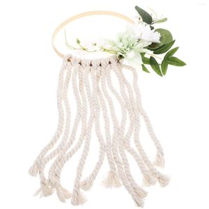 Decoratieve Bloemen Fringe Trim Festival Muur Decor Macrame Krans Zonnebloem Tuin Satijn Geweven Garland Opknoping Versiering