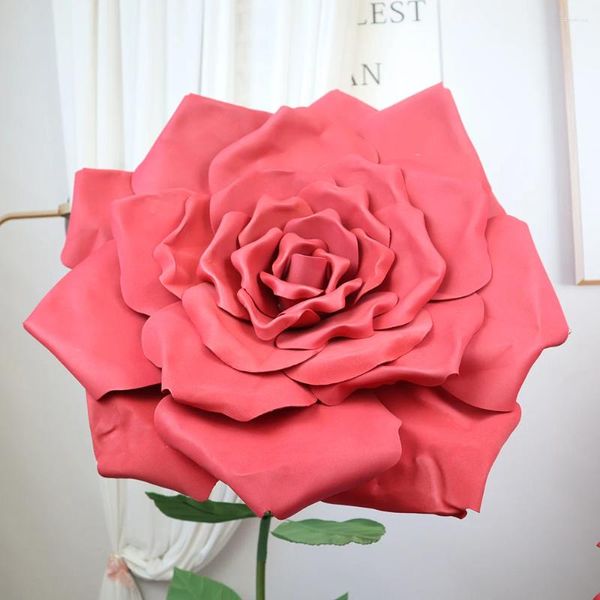 Fleurs décoratives Ensemble complet de grand PE Rouled Rose mousse de jardin Décoration de jardine