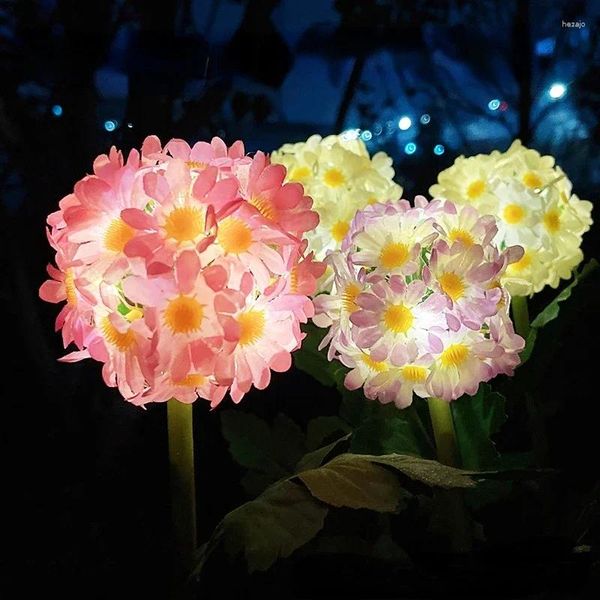 Fleurs décoratives lampes de jardin lumière LED solaire étanche extérieur chrysanthème pelouse pour cour décor paysage Patch