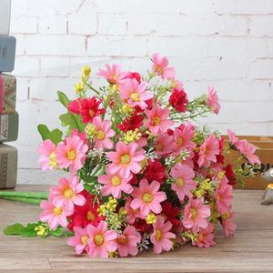 Decoratieve bloemen Garden Plantas Artificiales Para decoracion Hogar Wedding Silk Home Accessoires Rich Chrysanthemum Simulatie Daisy