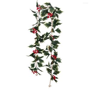 Guirlande de fleurs décoratives rotin de noël 36 pièces mousse plastique fruits rouges tissu de soie Simulation décorations pour la maison fêtes