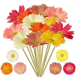 Flores decorativas Gerbera Daisy Decoración artificial Boda Simulación de flores falsas Acceso para el hogar