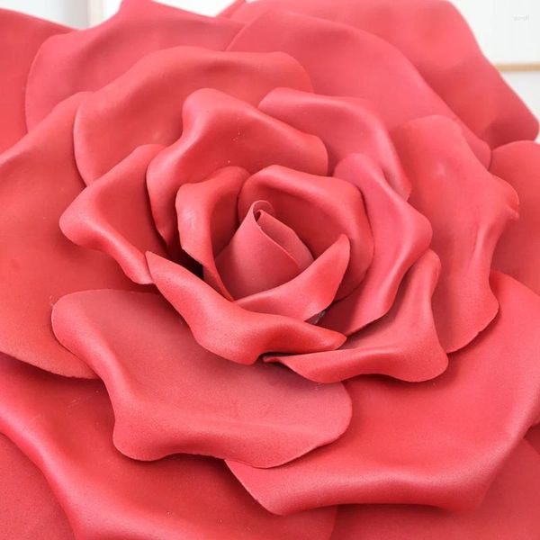 Flores decorativas Gigante PE Papel Curl Rose Flower Party Telón de fondo Decoración Pantalla Verde para manualidades Espuma Flores artificiales