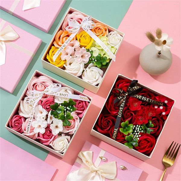 Flores decorativas regalo DIY caja para el hogar Rosa jabón de San Valentín día boda Festival productos de baño