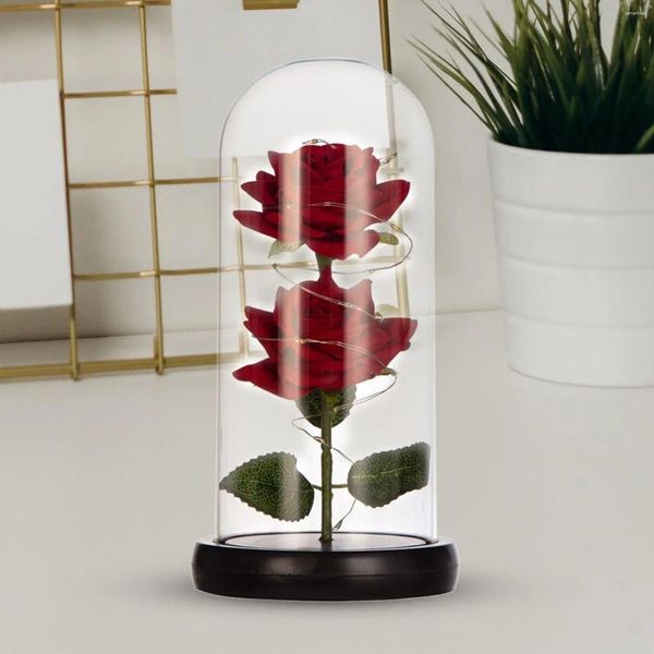 Fleurs décoratives en verre Rose fleur cadeau saint valentin décoration je t'aime anniversaire artisanat table