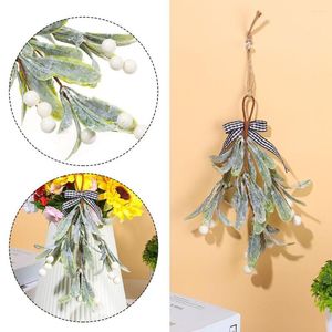 Fleurs décoratives paillettes maison brins givrés gui artificiel Imitation plantes couronnes de noël décor guirlandes