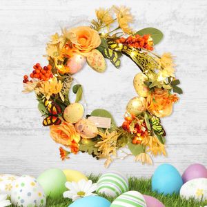 Fleurs décoratives Glowing Easter Egg Guirlande Fenêtre Porte Suspendus Guirlande Ornement Pour La Fête De Mariage Décor À La Maison Fournitures Décorations 2023