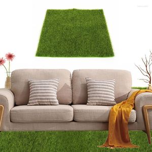 Tapis d'herbe à fleurs décoratives, 2 tailles, gazon de jardin réaliste, paysage de pelouse intérieur et extérieur pour Patio, Faux synthétique épais