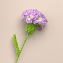 Decoratieve bloemen Geweldig creatief wollen garen Hand gehaakt nep -boeket met verpakking zakje voortreffelijk vakmanschap gebreide anjer home
