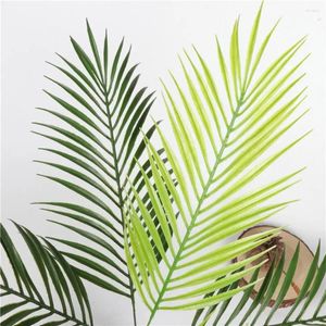 Decoratieve bloemen groen kunstmatig palmblad plastic planten tropische boomtak nep jungle home tuin decor bruiloft decoratie accessoire