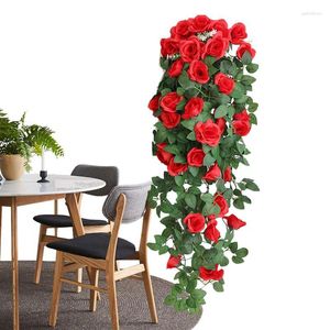 Decoratieve bloemen Groene takken Kunstmatige rozenkrans Indoor Outdoor Garden Home Cafe Restaurant Bar Flower Heads Wall Art gesimuleerd