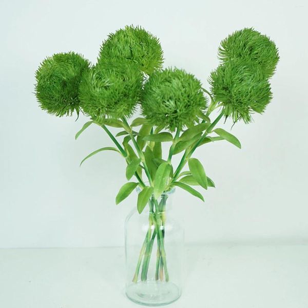 Fleurs décoratives Carnation verte décoration de la maison Arrangement de floraux Super réaliste Plastic Pographie accessoires 3pcs fausses plantes